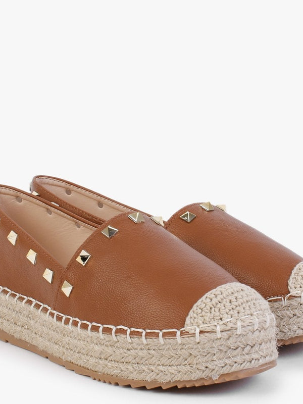 Cubby Tan Studded Espadrilles