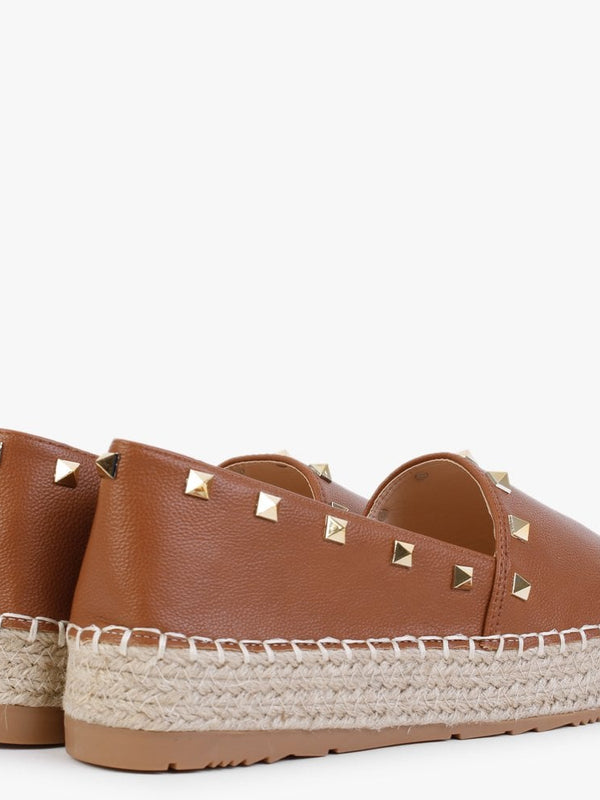 Cubby Tan Studded Espadrilles
