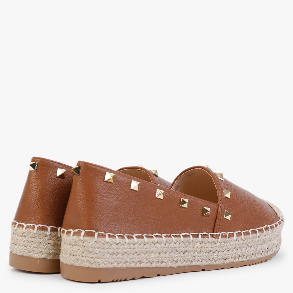 Cubby Tan Studded Espadrilles