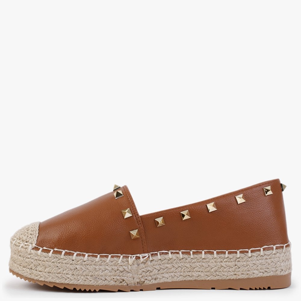 Cubby Tan Studded Espadrilles