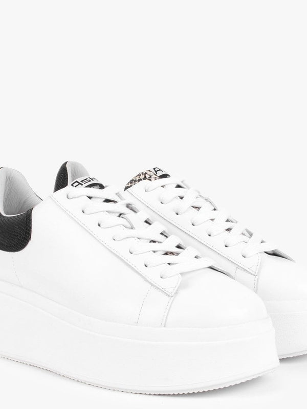 Moby White Roccia Black Leather Trainers