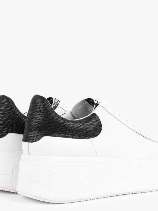 Moby White Roccia Black Leather Trainers
