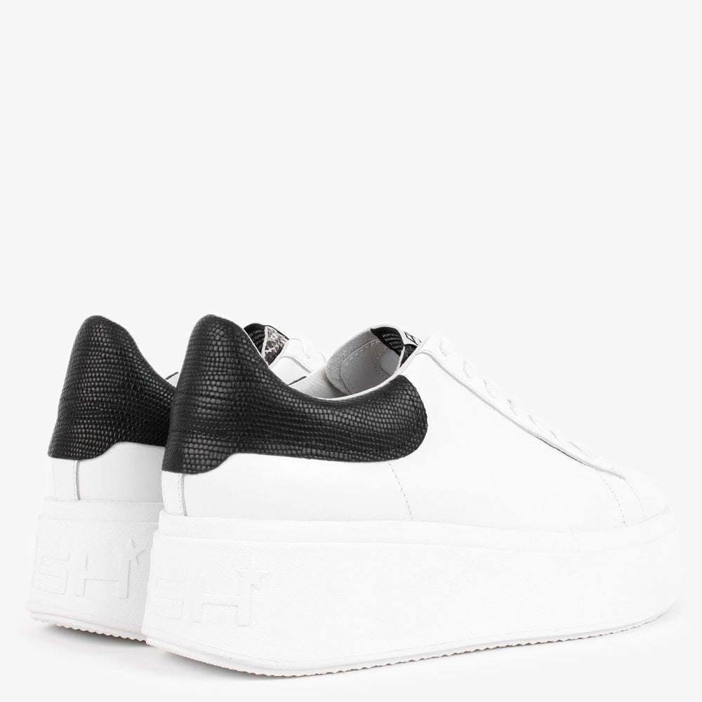 Moby White Roccia Black Leather Trainers