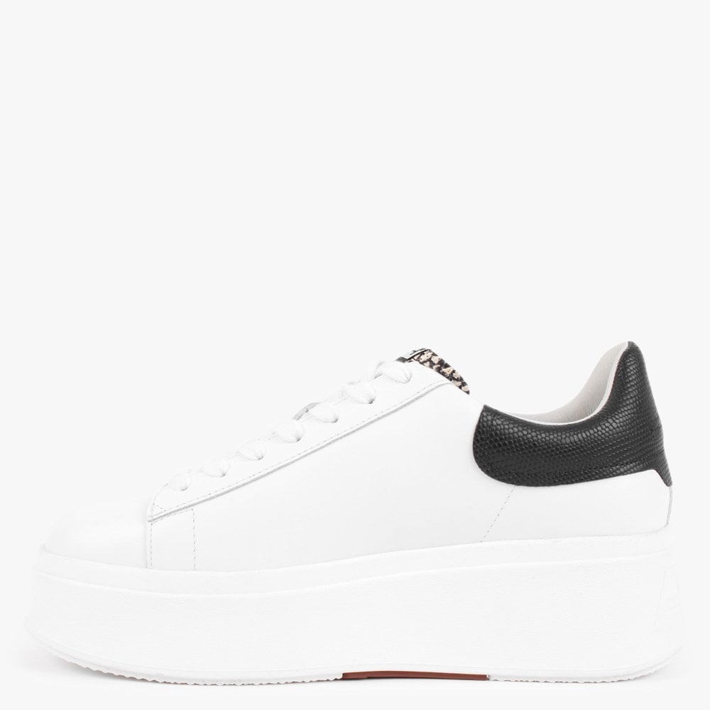Moby White Roccia Black Leather Trainers
