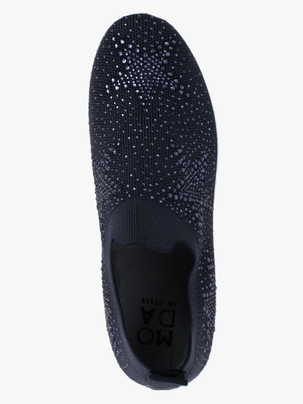 Astar Navy Knitted Diamante Embellished Trainers