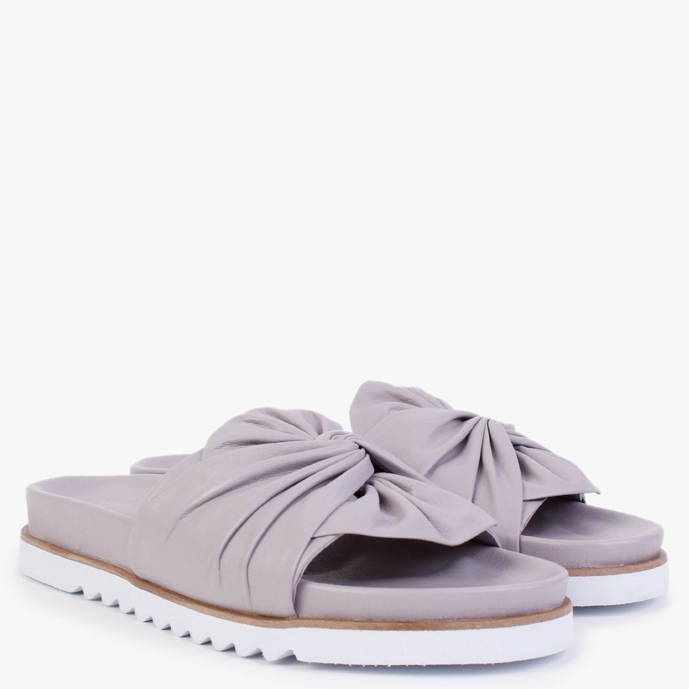 Omyra Lilac Leather Twist Knot Mules