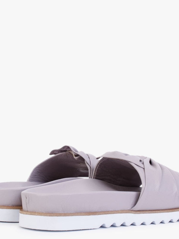 Omyra Lilac Leather Twist Knot Mules