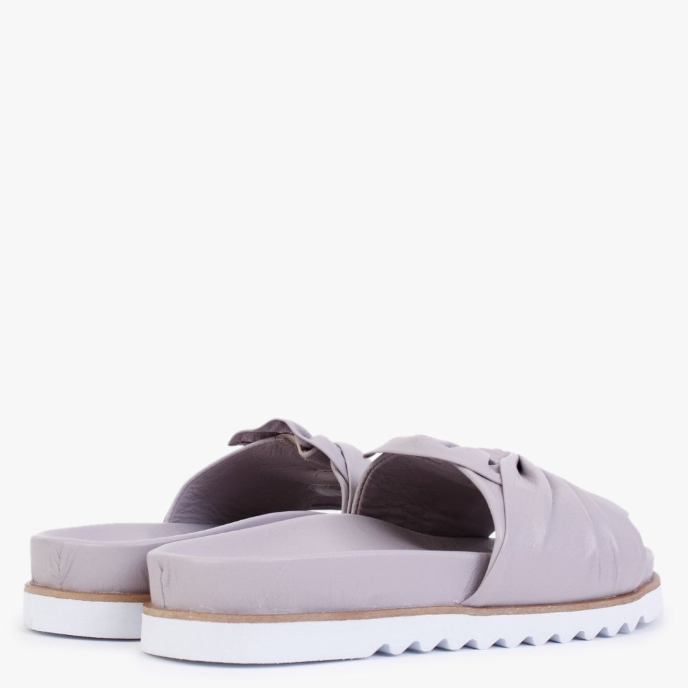 Omyra Lilac Leather Twist Knot Mules