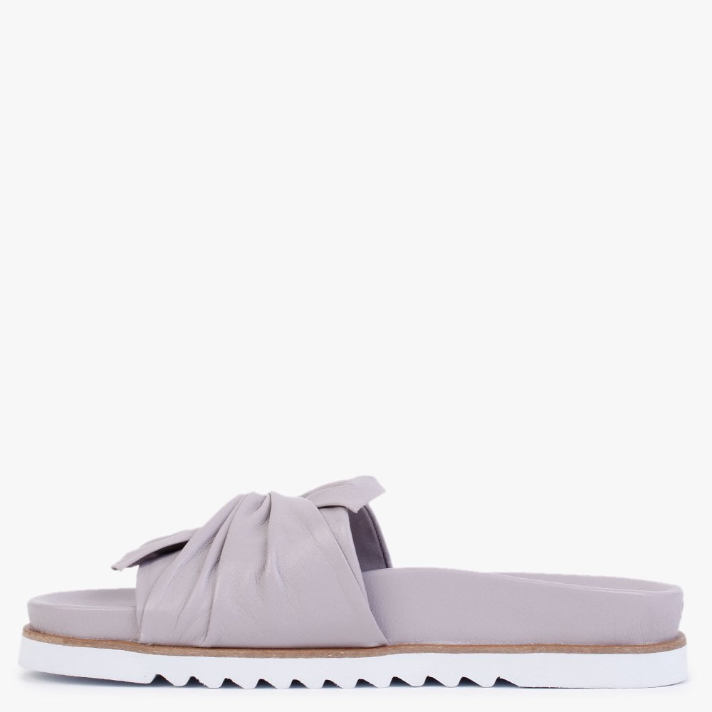 Omyra Lilac Leather Twist Knot Mules