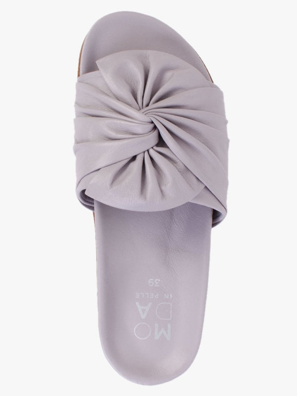 Omyra Lilac Leather Twist Knot Mules