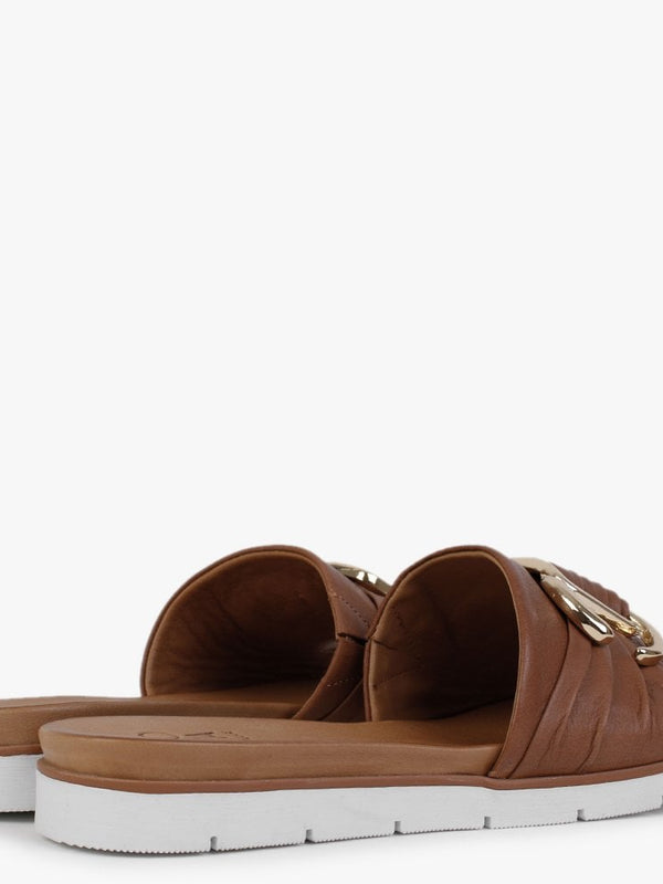 Organtia Tan Leather Mules