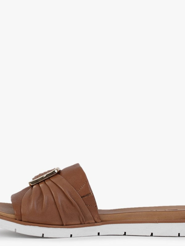 Organtia Tan Leather Mules