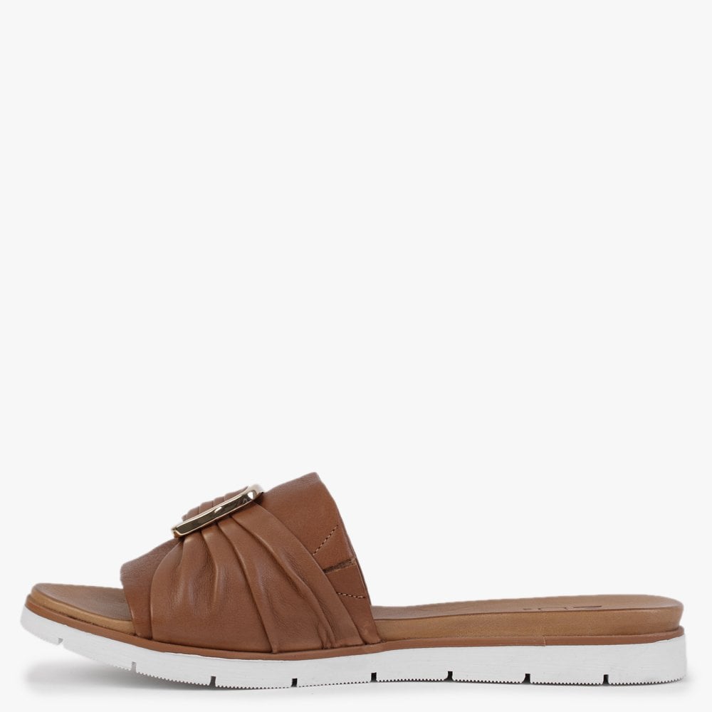 Organtia Tan Leather Mules