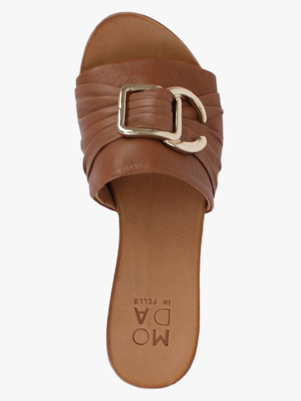 Organtia Tan Leather Mules