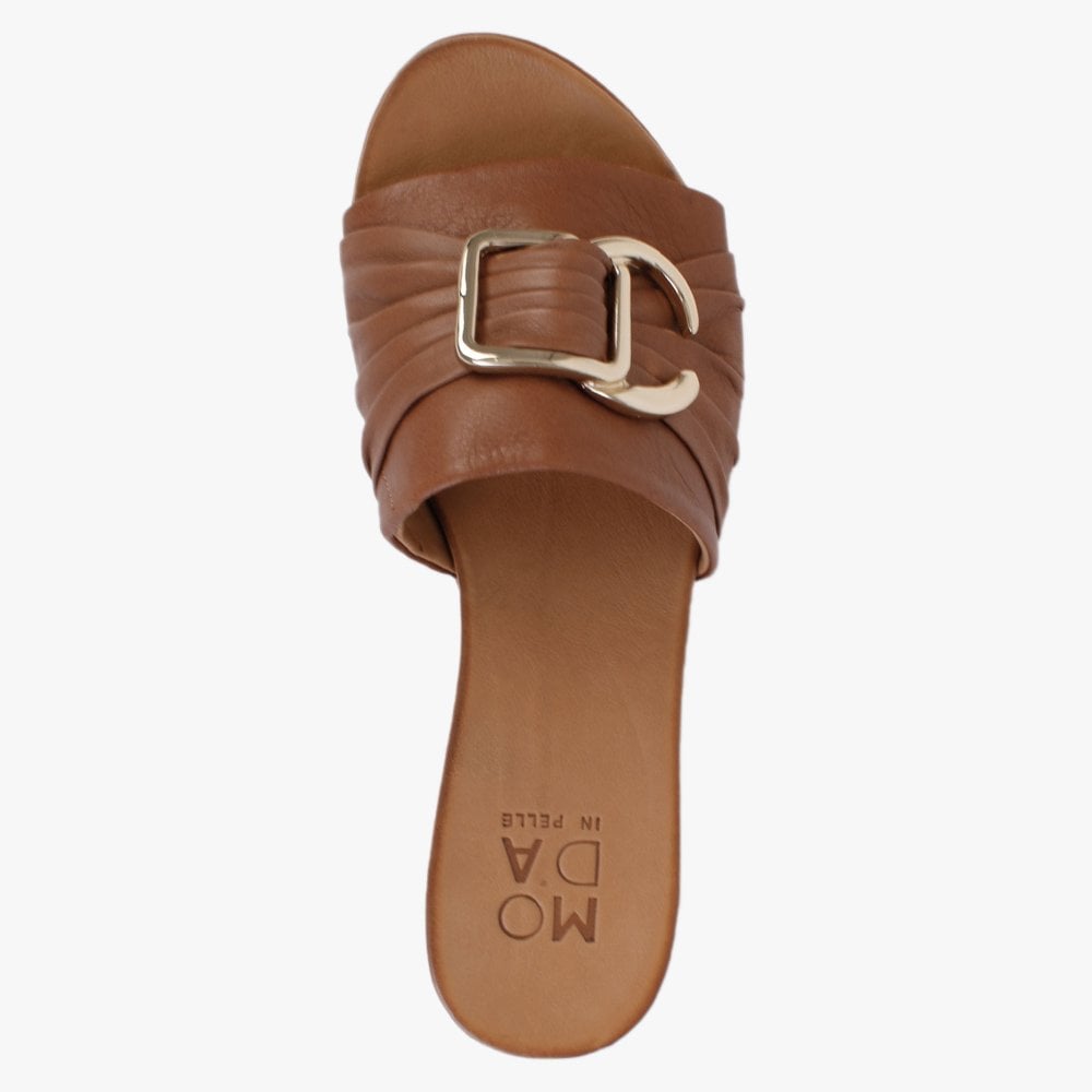Organtia Tan Leather Mules