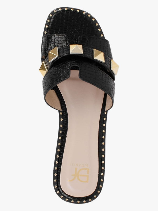 Cubig Black Studded Reptile Mules