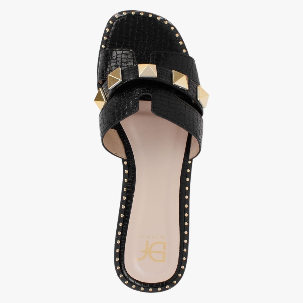 Cubig Black Studded Reptile Mules