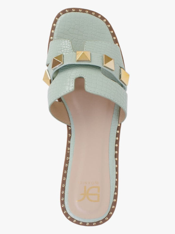 Cubig Green Studded Reptile Mules