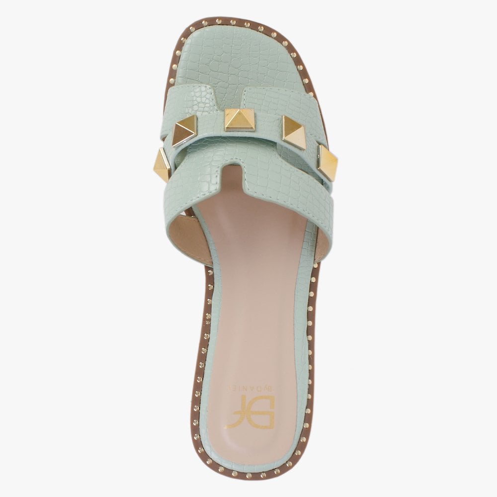 Cubig Green Studded Reptile Mules