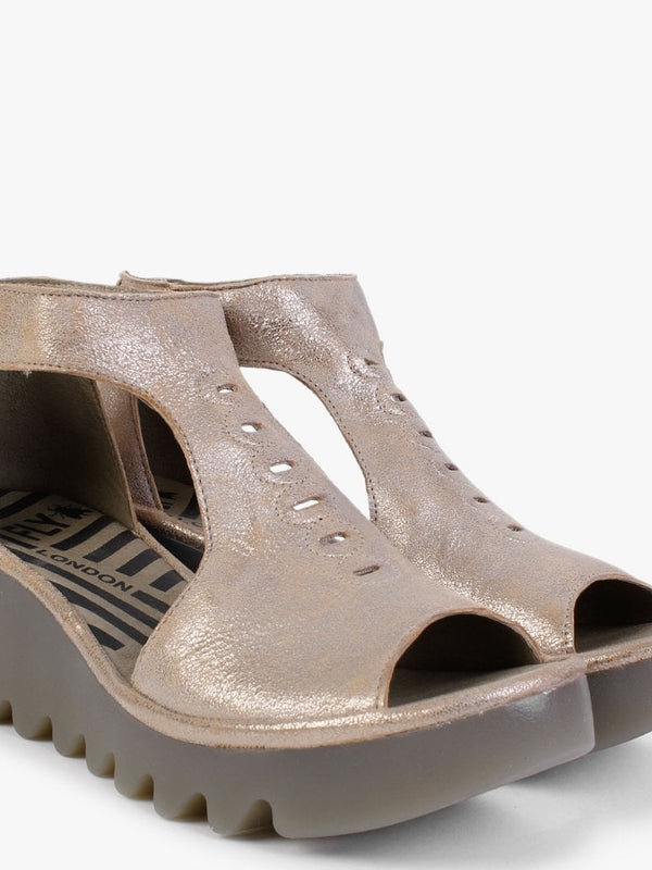 Bezo Cool Luna Leather Wedge Sandals
