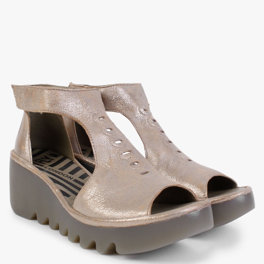 Bezo Cool Luna Leather Wedge Sandals