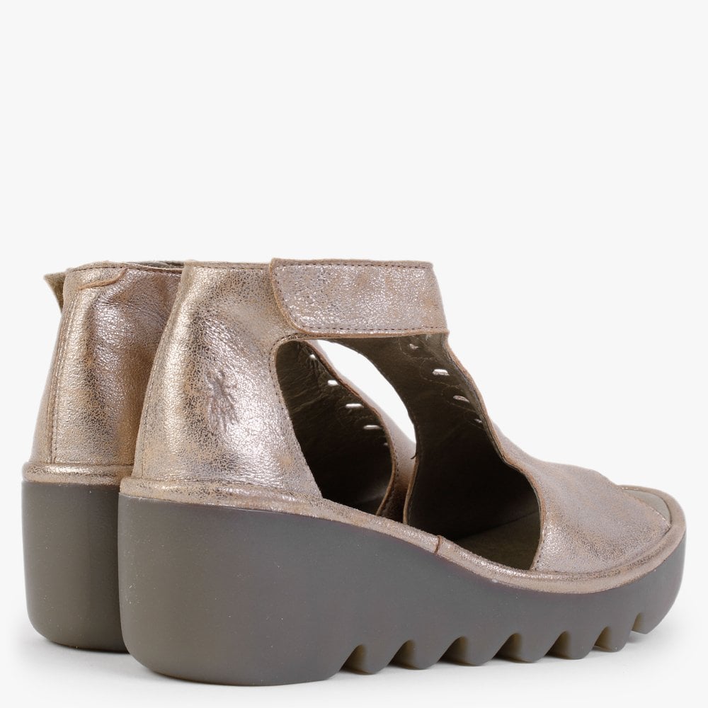 Bezo Cool Luna Leather Wedge Sandals