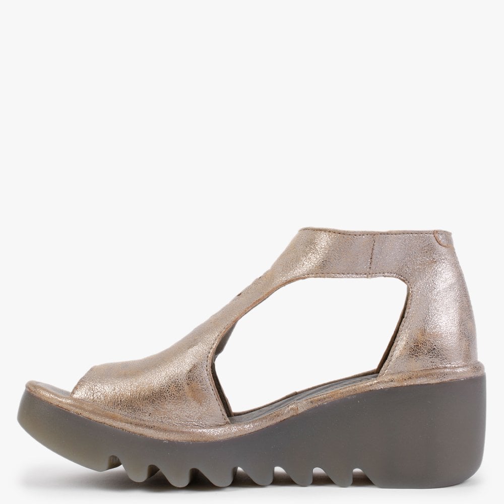 Bezo Cool Luna Leather Wedge Sandals