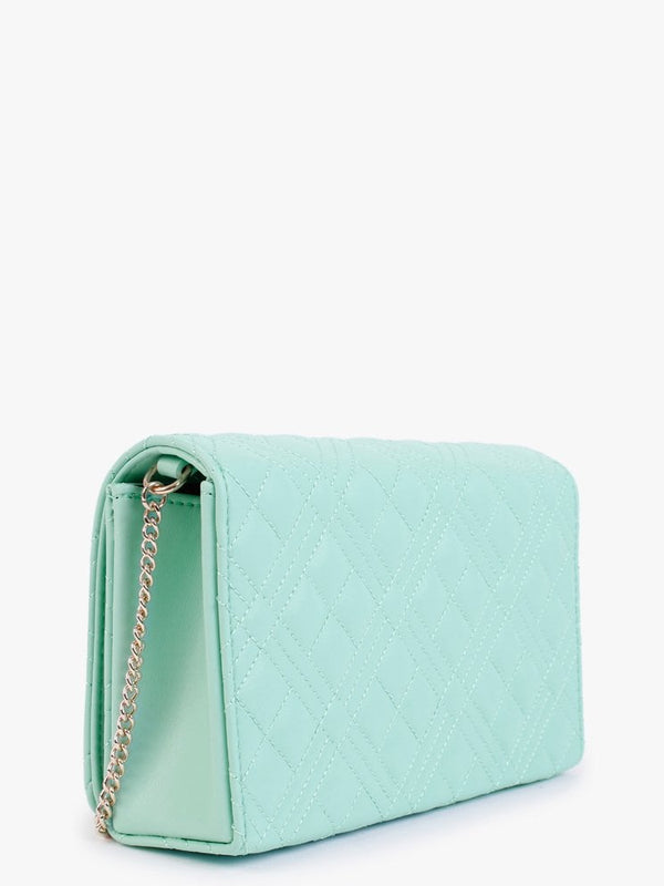 Diamond Quilt Flapover Menta Cross-Body Bag