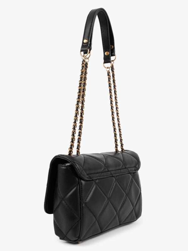 Cessily Quilted Convertible Black Bronze Tone Hardware Cross-Body Bag