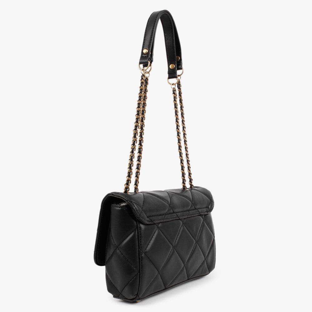 Cessily Quilted Convertible Black Bronze Tone Hardware Cross-Body Bag