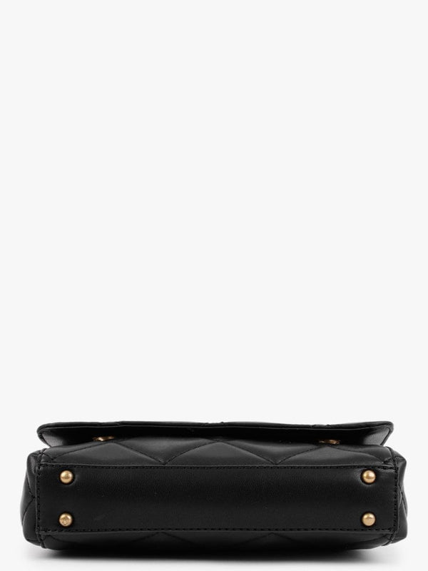 Cessily Quilted Convertible Black Bronze Tone Hardware Cross-Body Bag