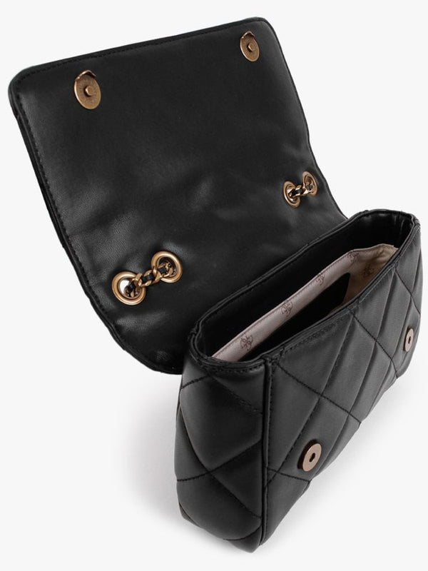 Cessily Quilted Convertible Black Bronze Tone Hardware Cross-Body Bag