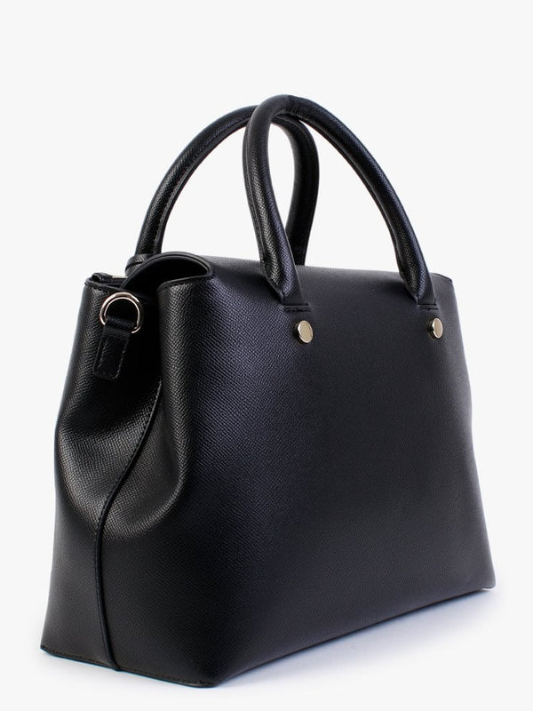Roberta Black Pebbled Tote Bag