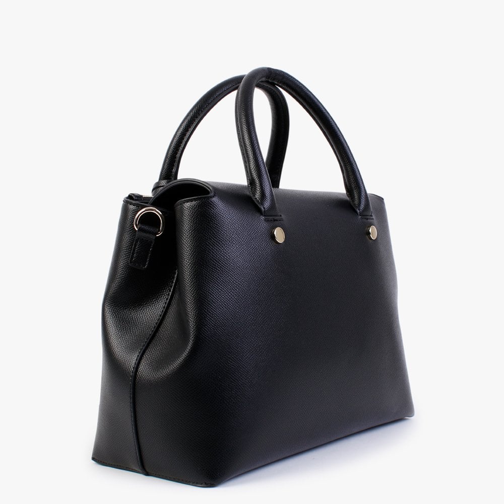 Roberta Black Pebbled Tote Bag