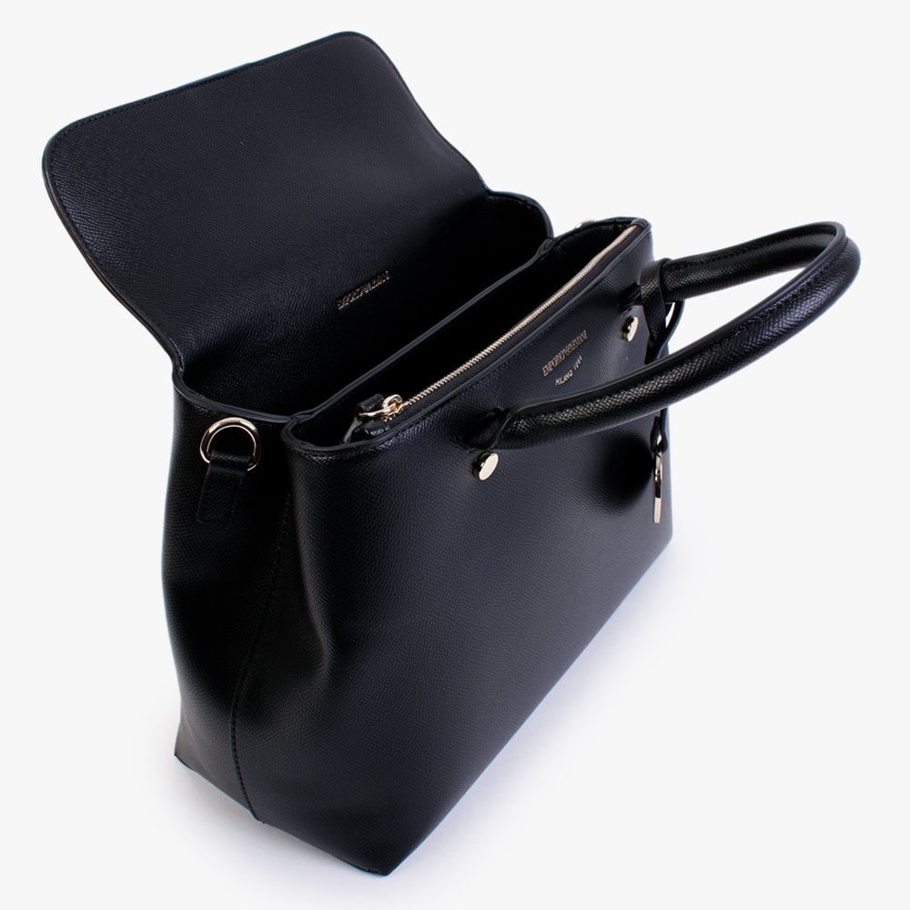Roberta Black Pebbled Tote Bag
