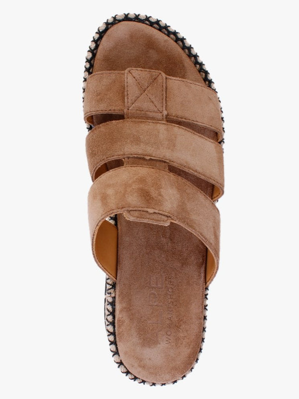 Romaine Brown Suede Flatform Mules