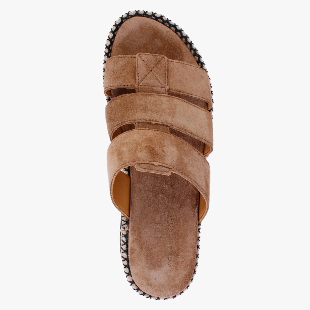 Romaine Brown Suede Flatform Mules
