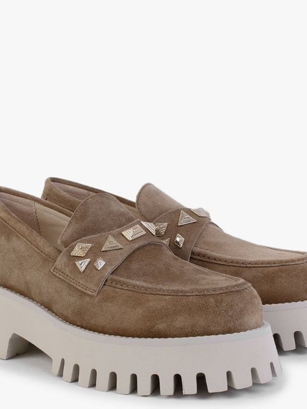 Floret Brown Suede Chunky Loafers