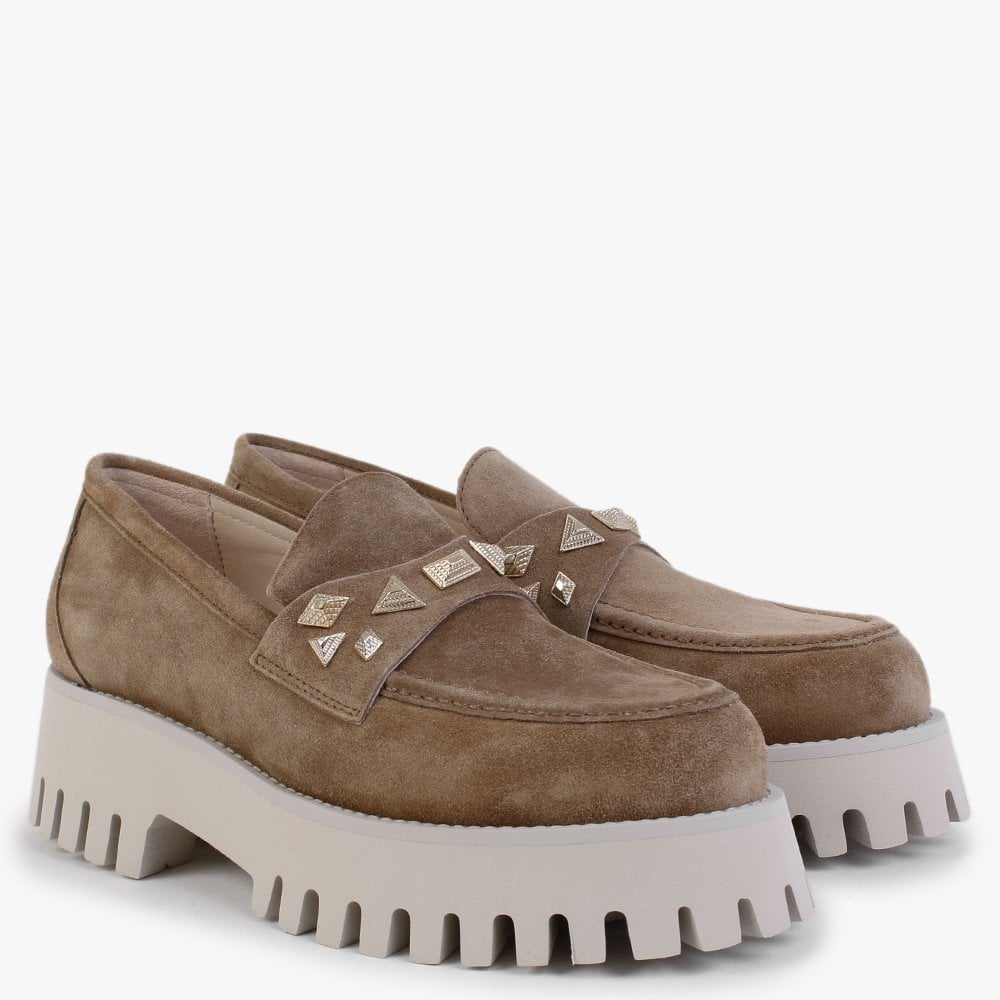 Floret Brown Suede Chunky Loafers