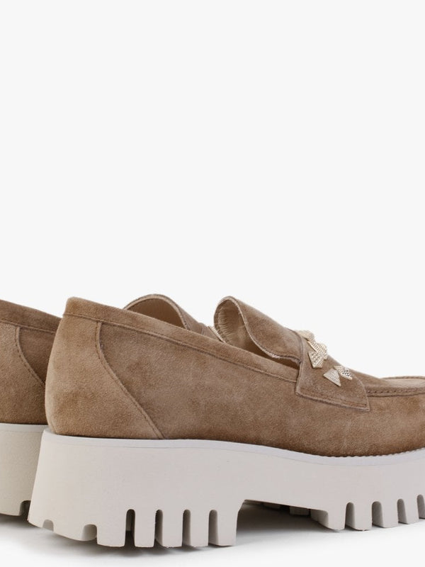 Floret Brown Suede Chunky Loafers