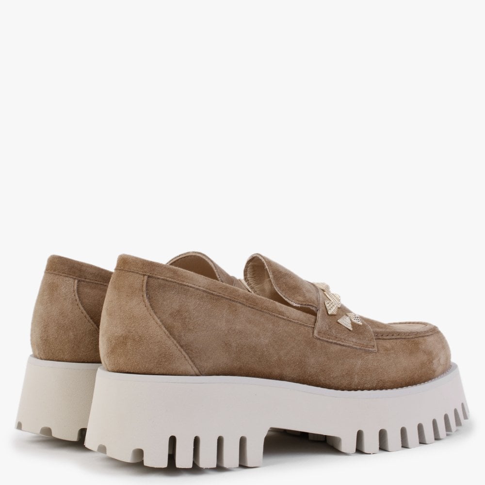 Floret Brown Suede Chunky Loafers