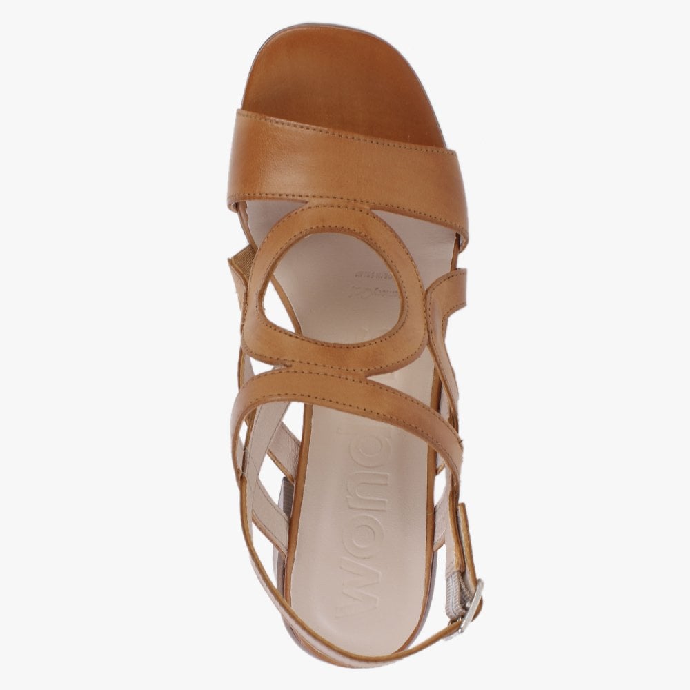 Lament Tan Leather Cut Away Heeled Sandals