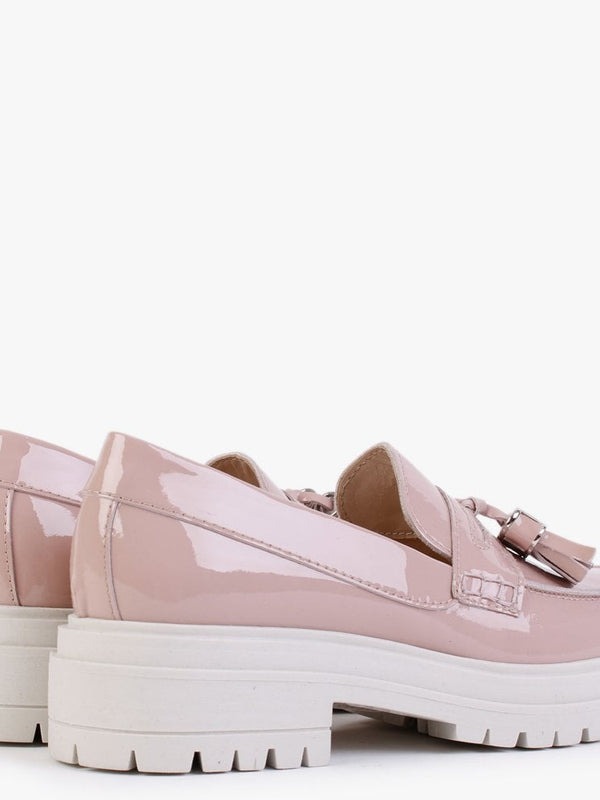 Nassel Pink Patent Leather Tassel Loafers