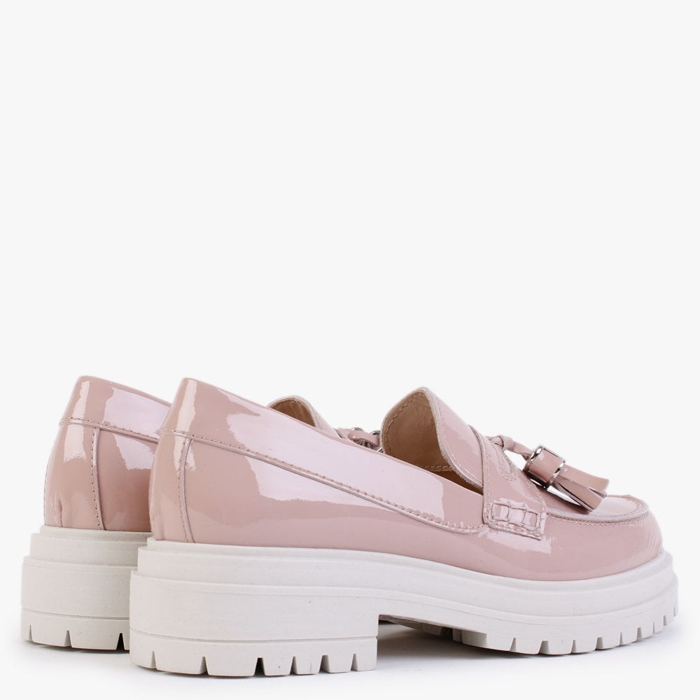 Nassel Pink Patent Leather Tassel Loafers