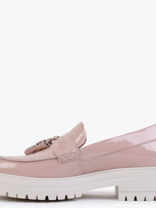 Nassel Pink Patent Leather Tassel Loafers