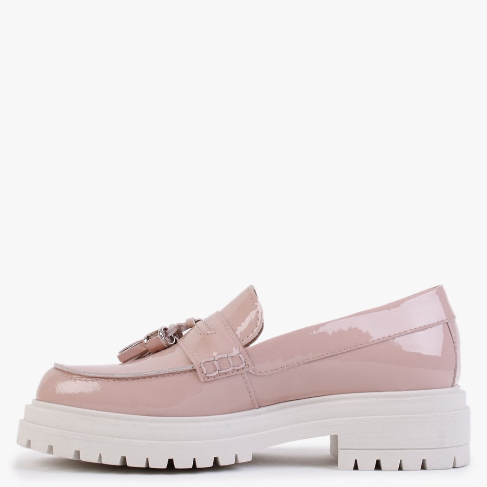 Nassel Pink Patent Leather Tassel Loafers