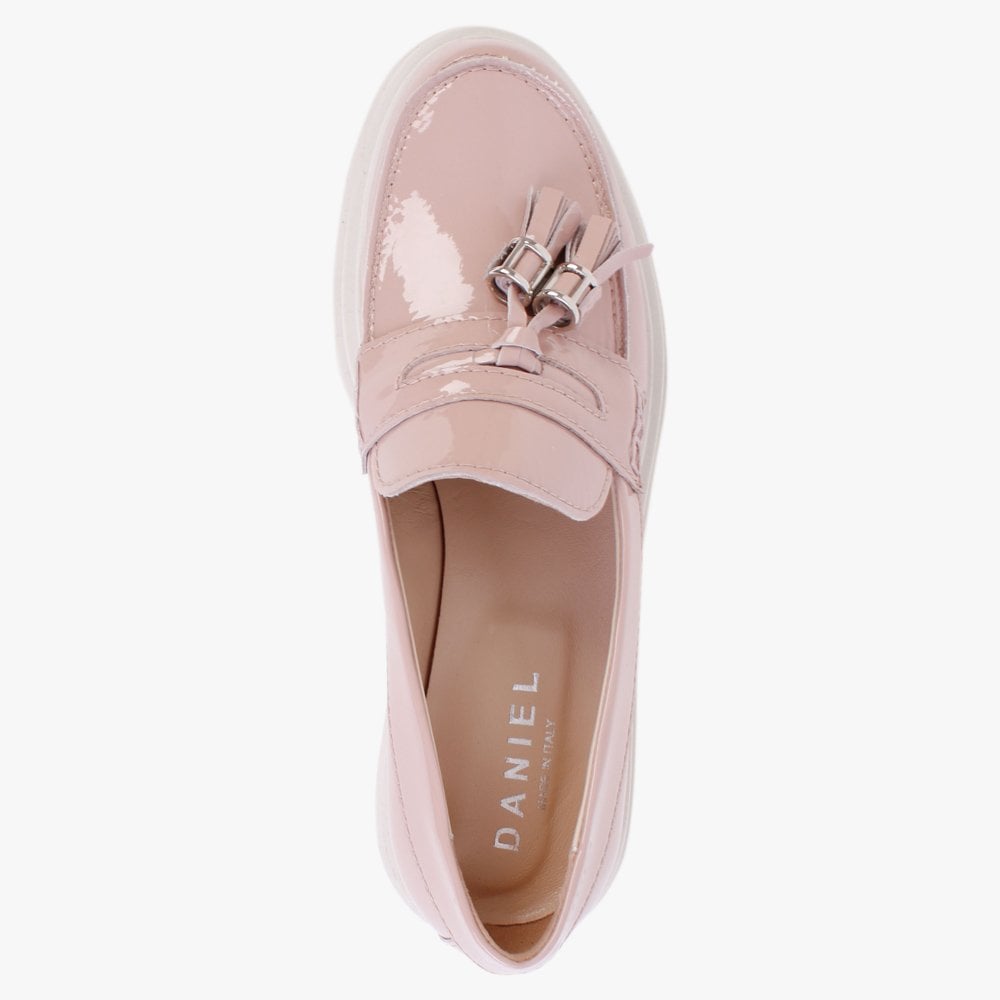 Nassel Pink Patent Leather Tassel Loafers