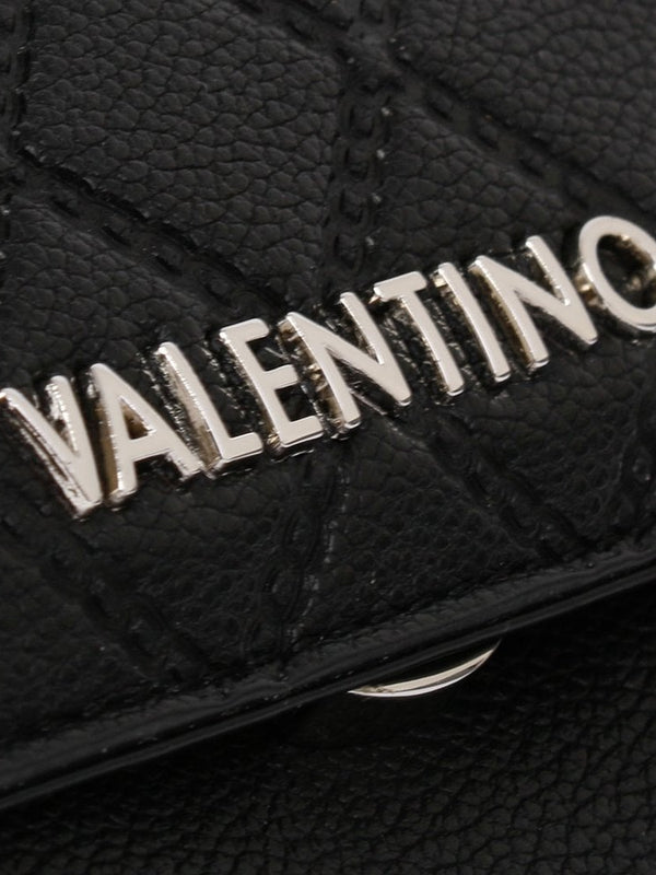 Vermeer Black Quilted Logo Flap Satchel Bag