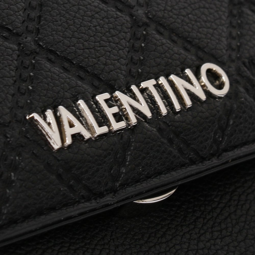 Vermeer Black Quilted Logo Flap Satchel Bag