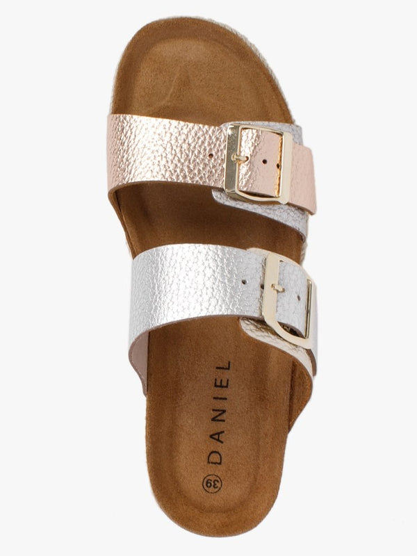 Irkan Gold Metallic Leather Espadrille Mules